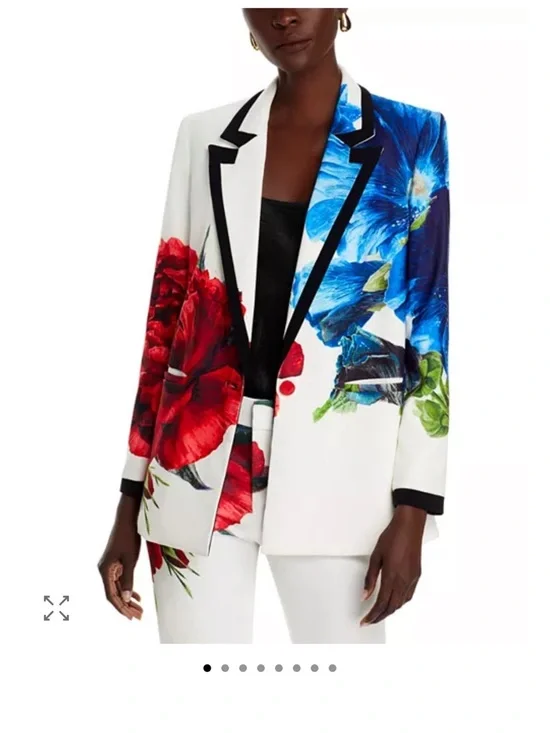 Alice + Olivia DENNY LE PARISIEN NOTCH COLLAR BOYFRIEND BLAZER, Size 8 - Picture 2 of 11